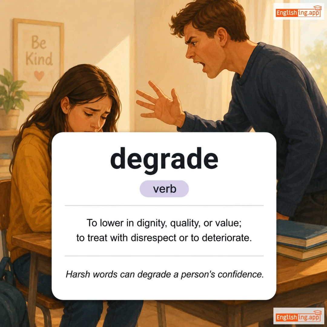 degrade definition card — visual illustration of the meaning