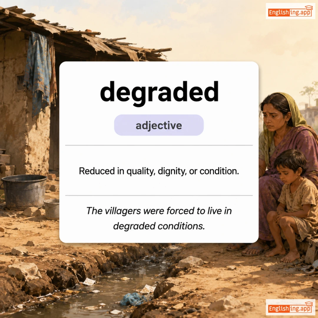 degraded definition card — visual illustration of the meaning