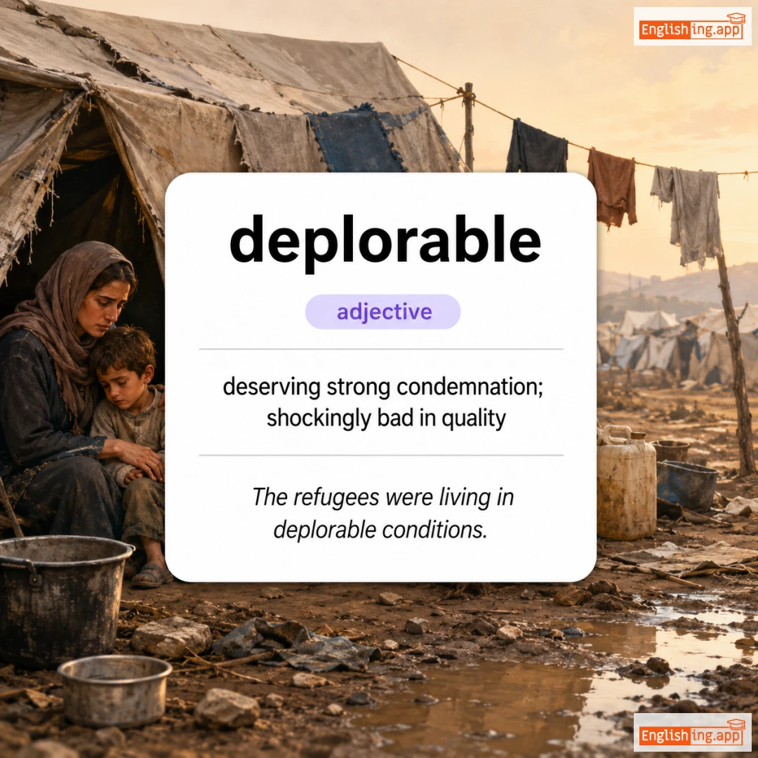 deplorable definition card — visual illustration of the meaning