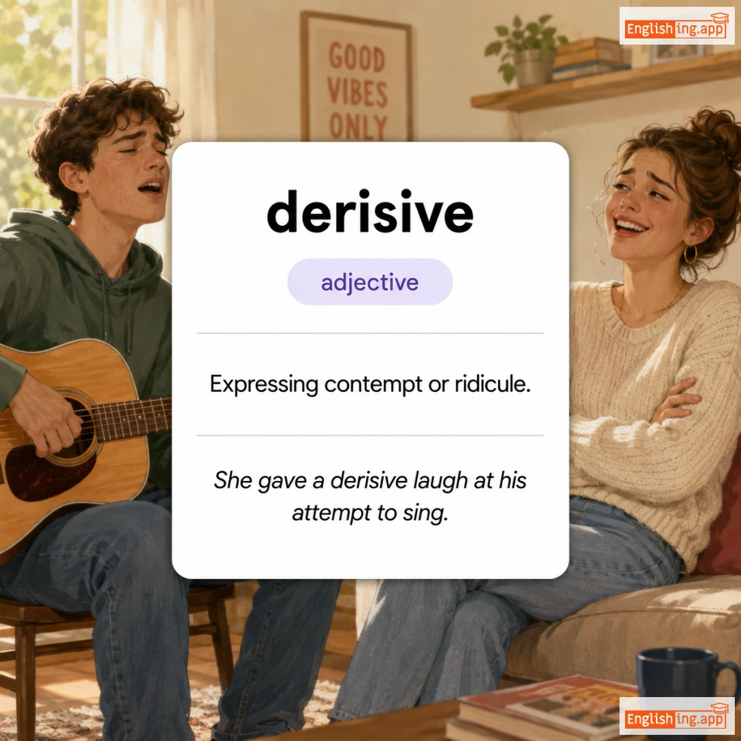 derisive definition card — visual illustration of the meaning