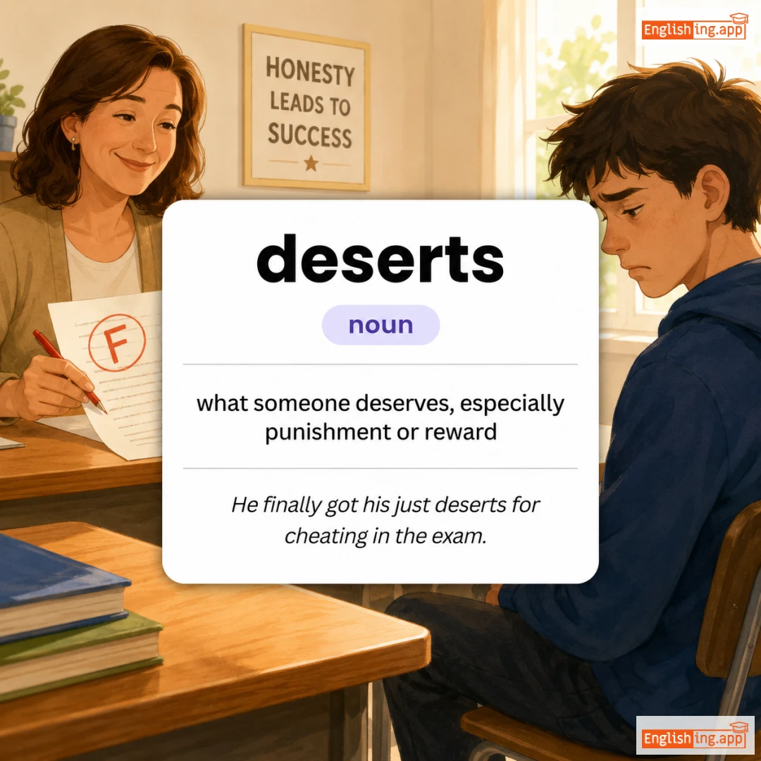 deserts definition card — visual illustration of the meaning