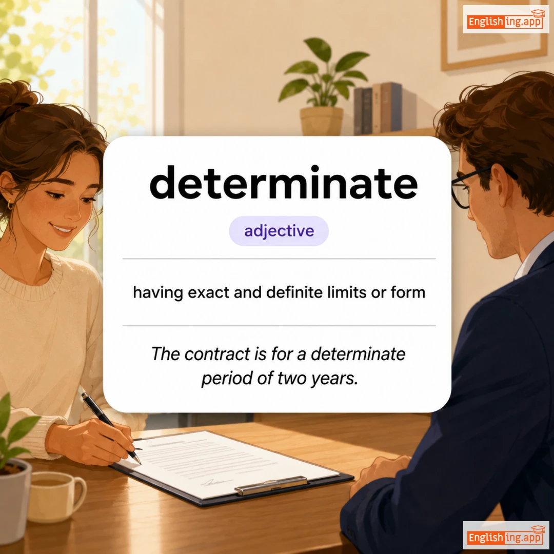 determinate definition card — visual illustration of the meaning