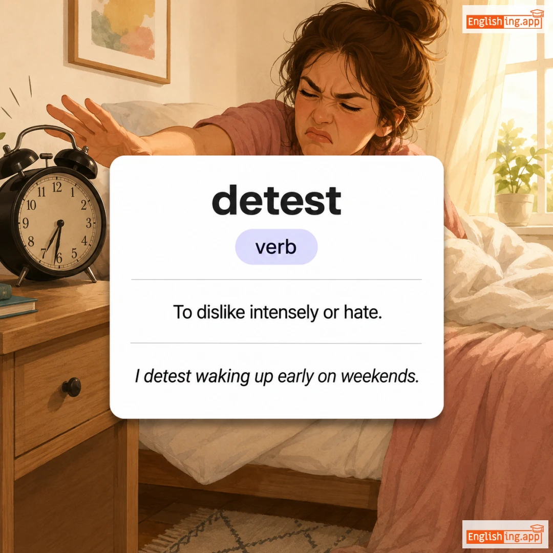 detest definition card — visual illustration of the meaning