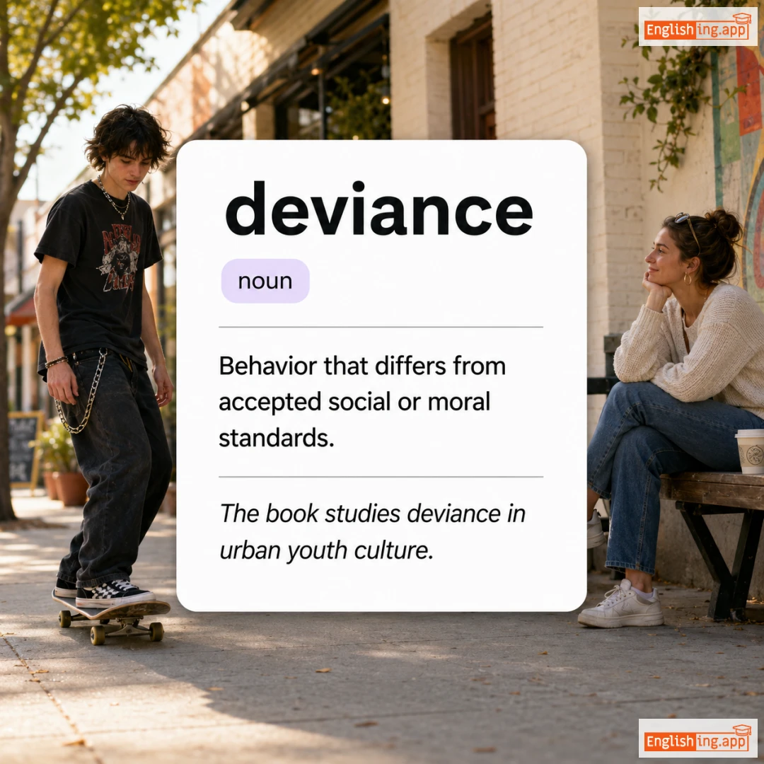 deviance definition card — visual illustration of the meaning