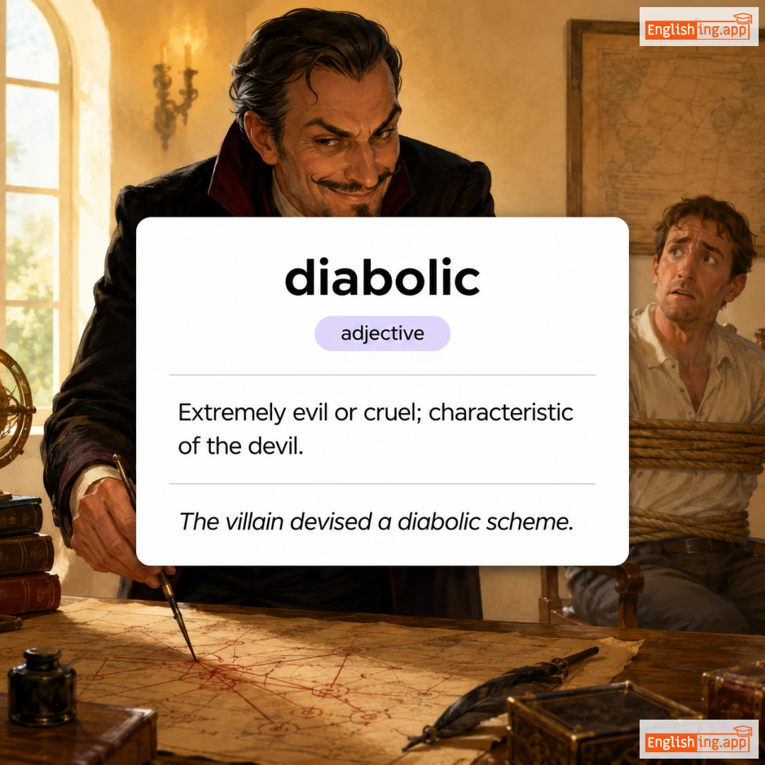 diabolic definition card — visual illustration of the meaning