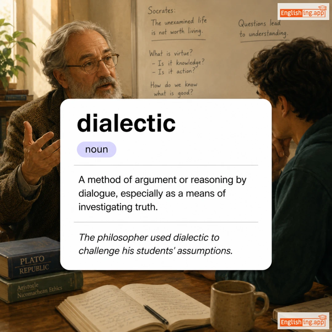 dialectic definition card — visual illustration of the meaning
