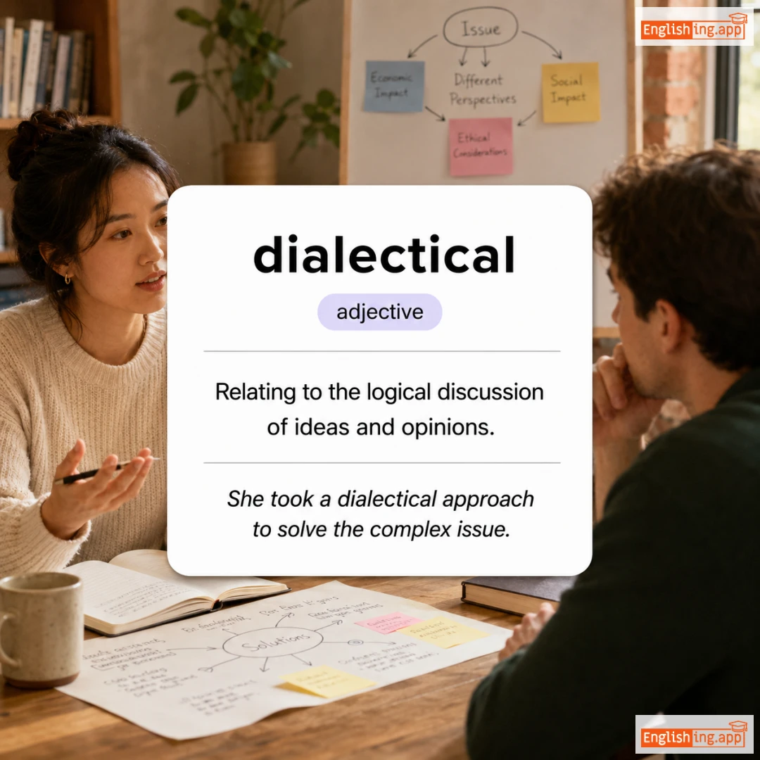 dialectical definition card — visual illustration of the meaning