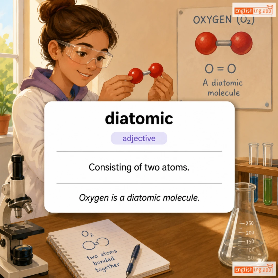 diatomic definition card — visual illustration of the meaning