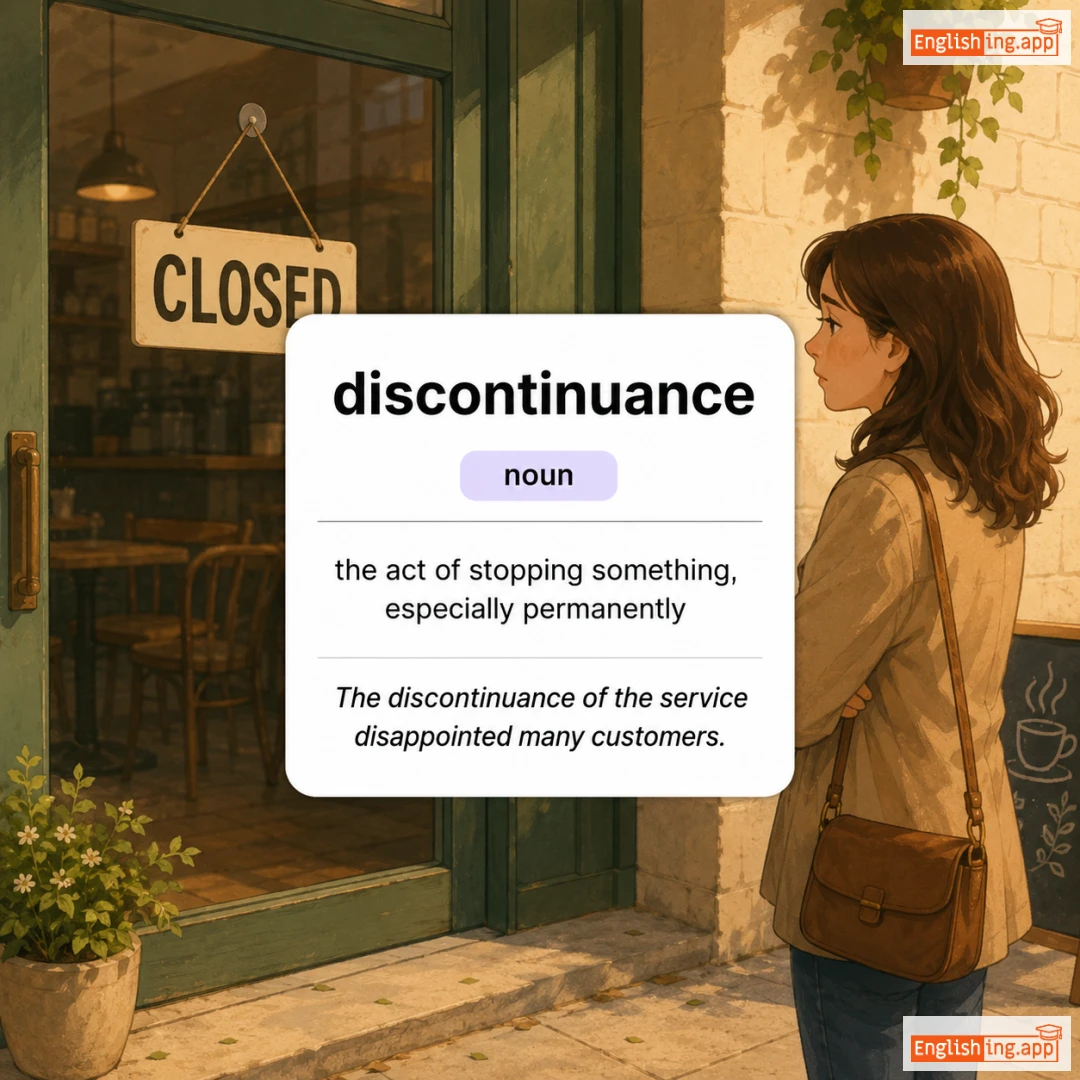 discontinuance definition card — visual illustration of the meaning