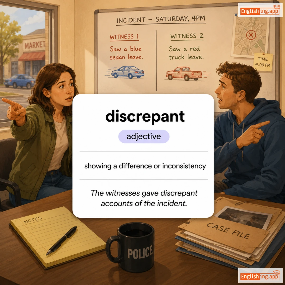 discrepant definition card — visual illustration of the meaning