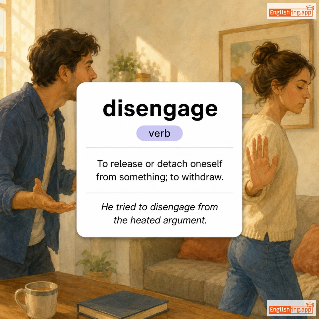 disengage definition card — visual illustration of the meaning