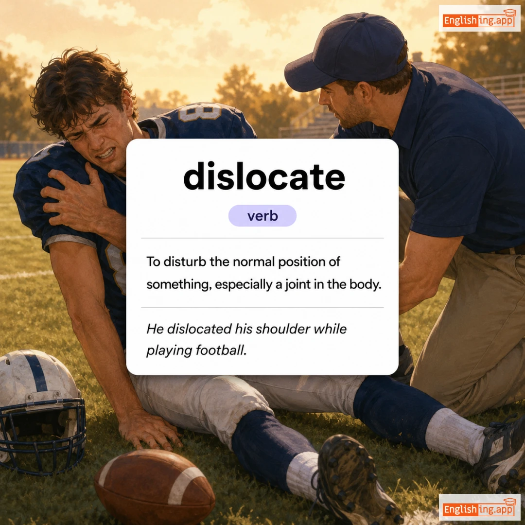 dislocate definition card — visual illustration of the meaning