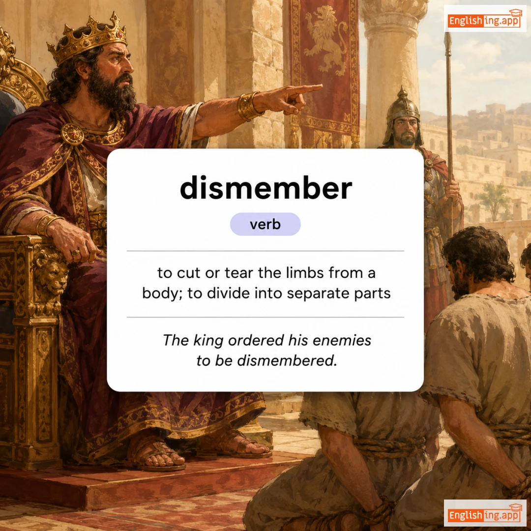 dismember definition card — visual illustration of the meaning