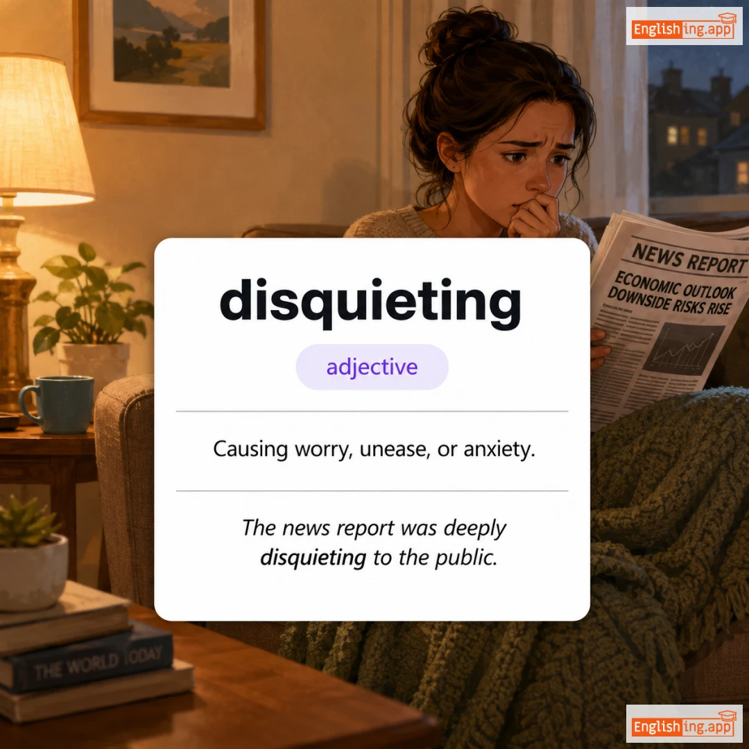 disquieting definition card — visual illustration of the meaning