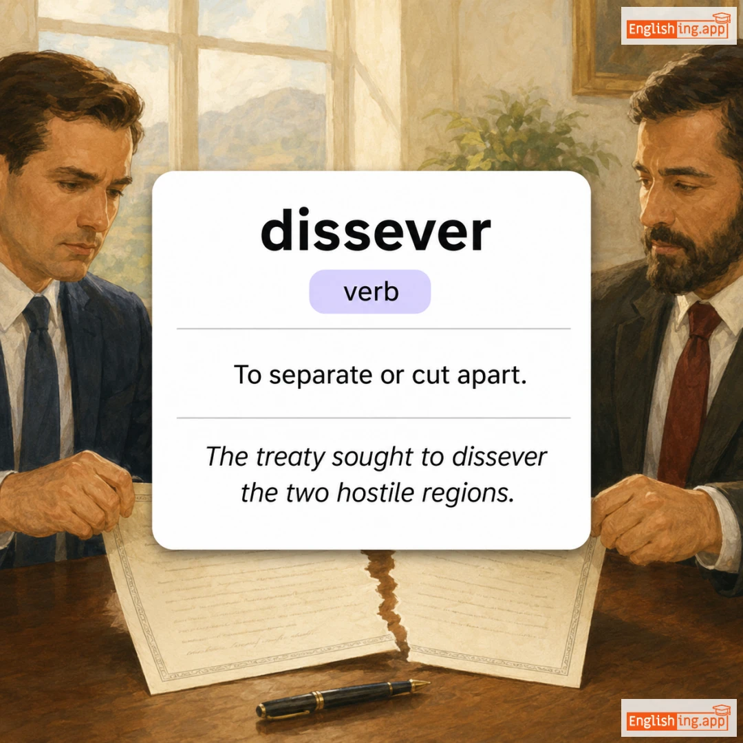 dissever definition card — visual illustration of the meaning