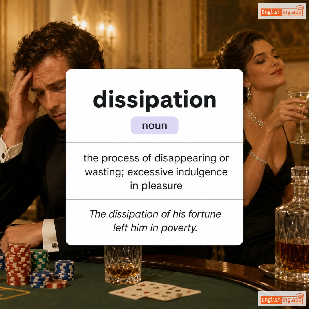 dissipation definition card — visual illustration of the meaning