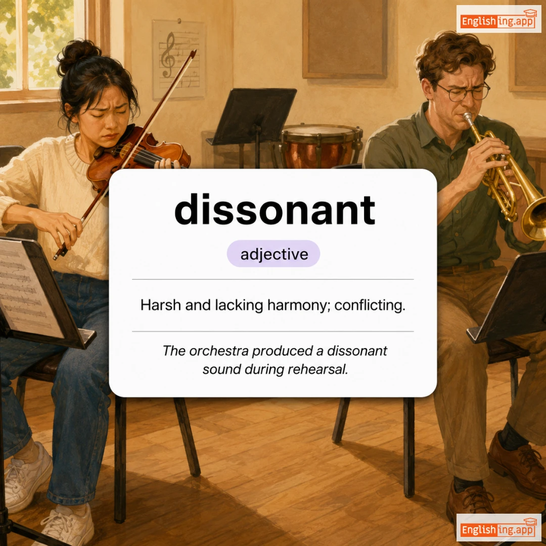 dissonant definition card — visual illustration of the meaning