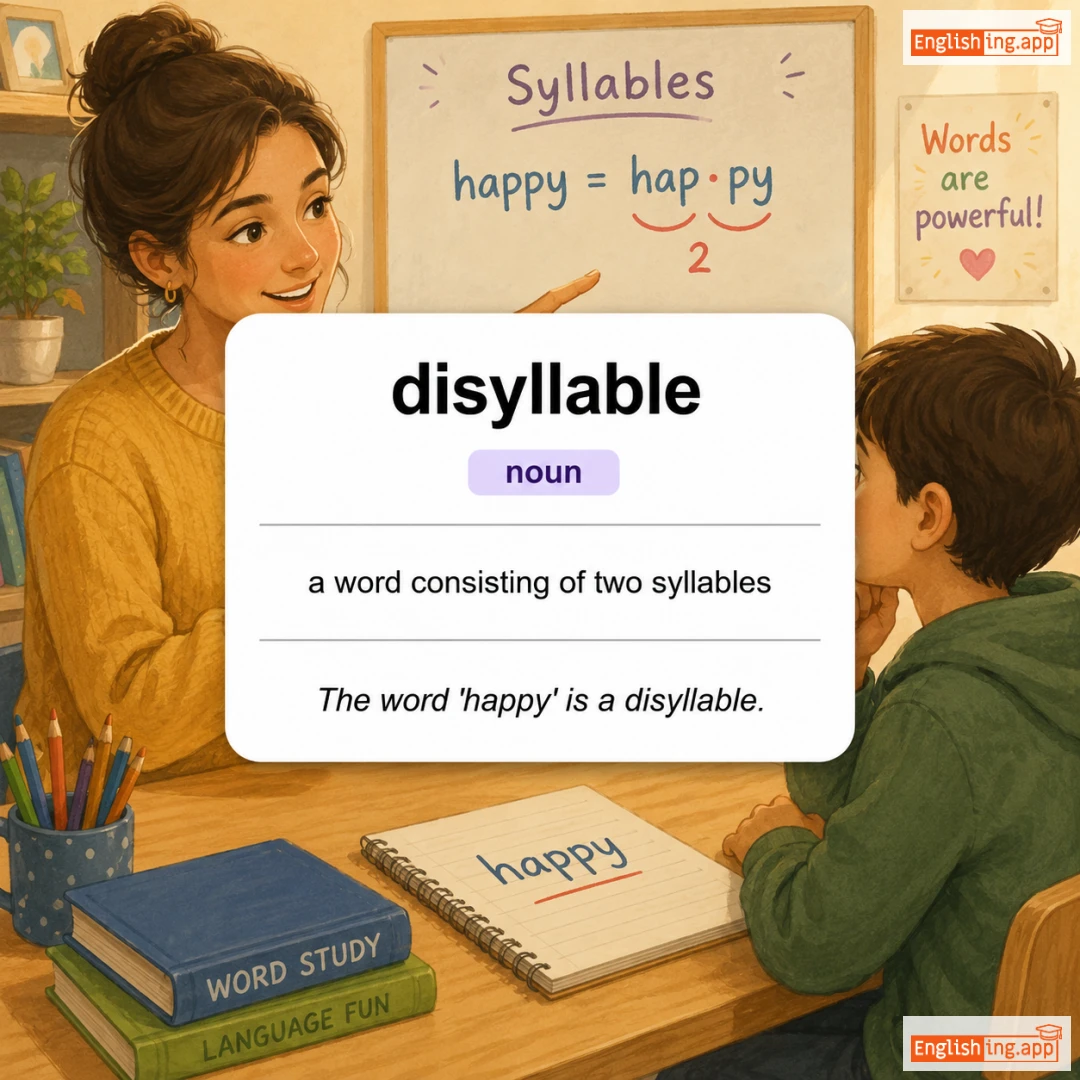 disyllable definition card — visual illustration of the meaning