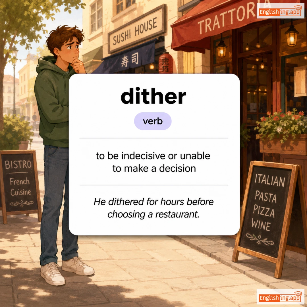 dither definition card — visual illustration of the meaning