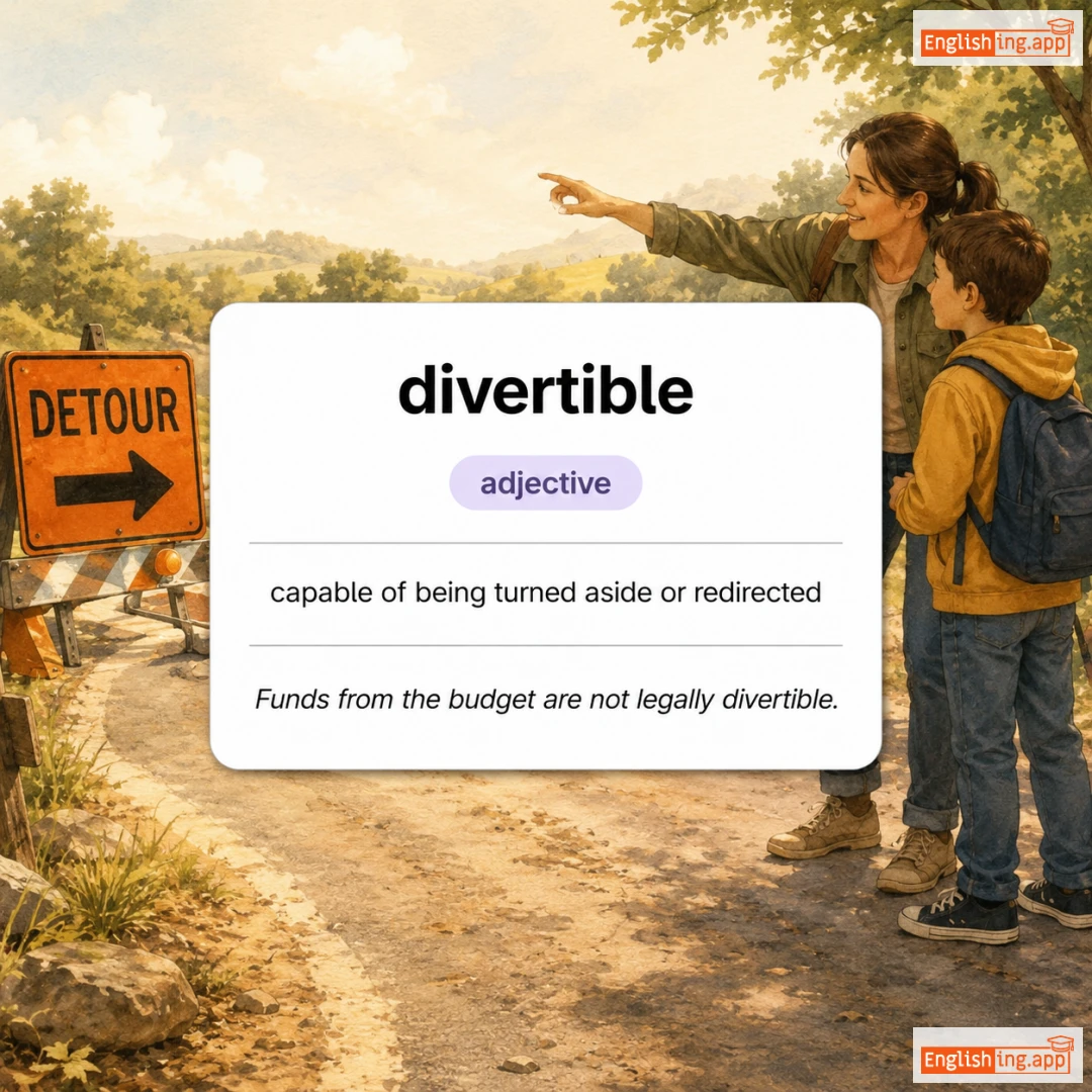 divertible definition card — visual illustration of the meaning