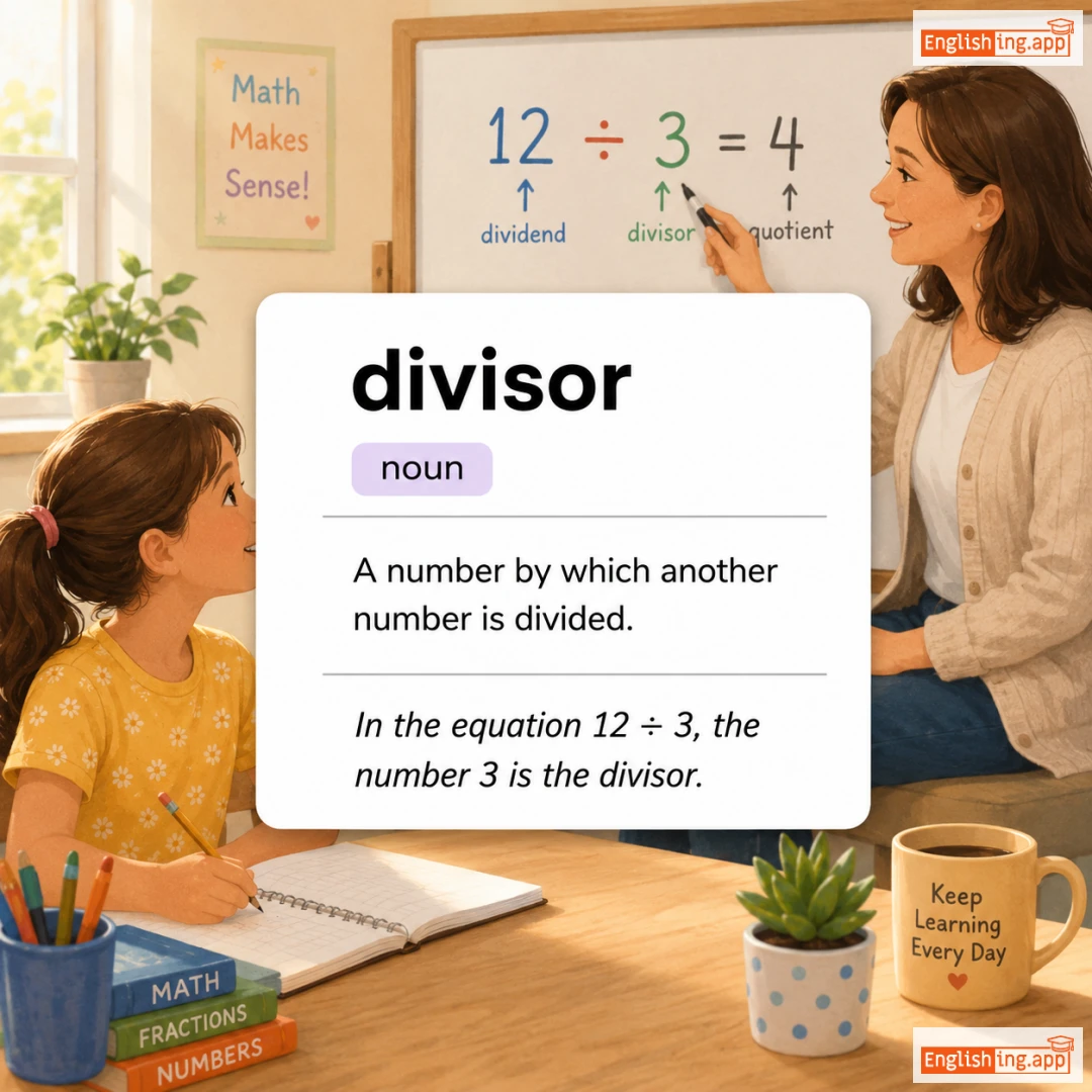 divisor definition card — visual illustration of the meaning