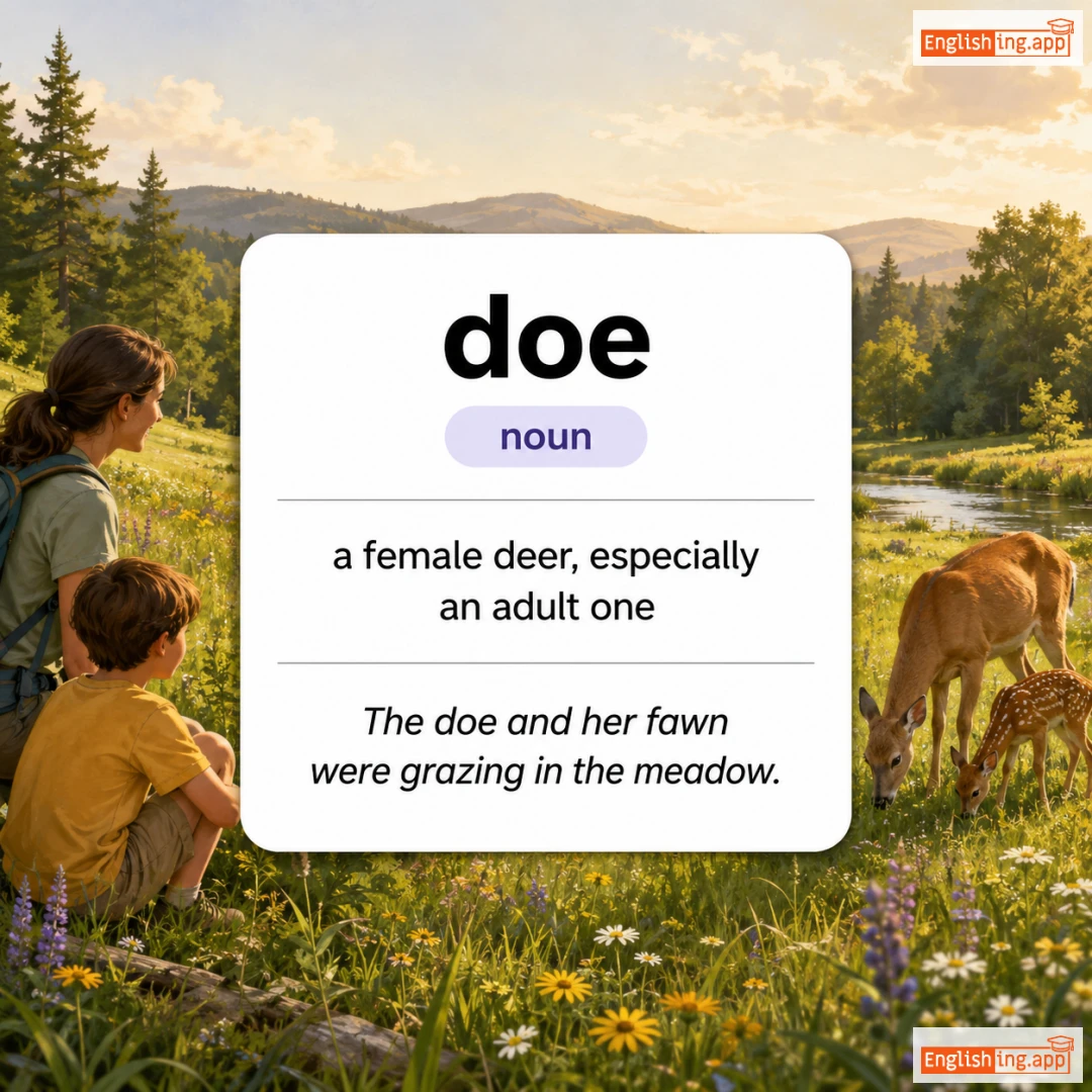 doe definition card — visual illustration of the meaning