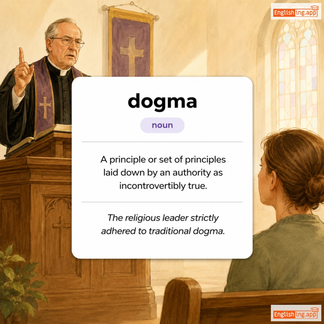 dogma definition card — visual illustration of the meaning