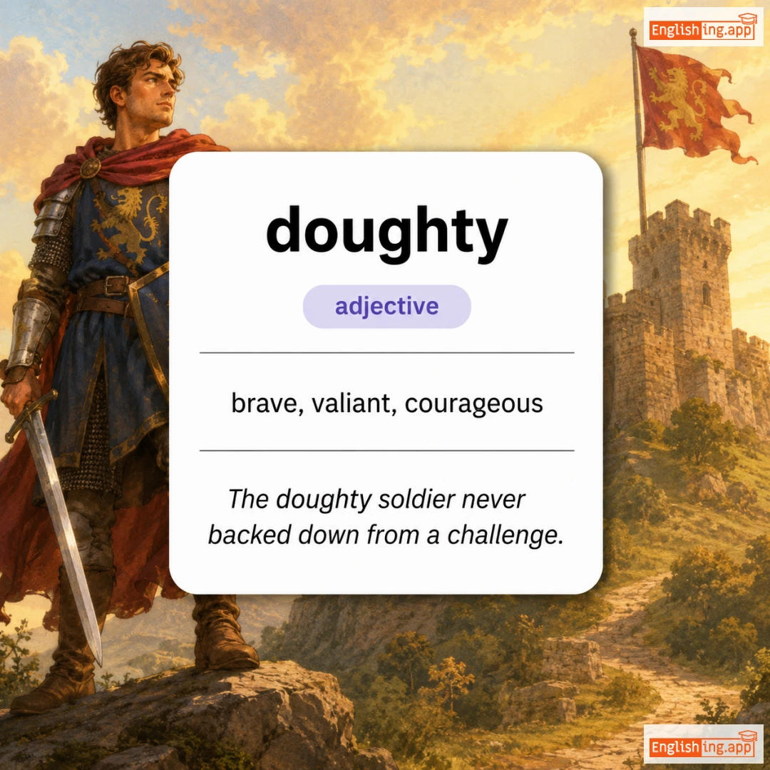 doughty definition card — visual illustration of the meaning