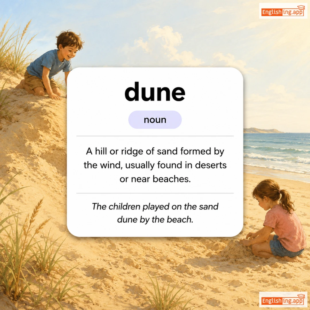 dune definition card — visual illustration of the meaning