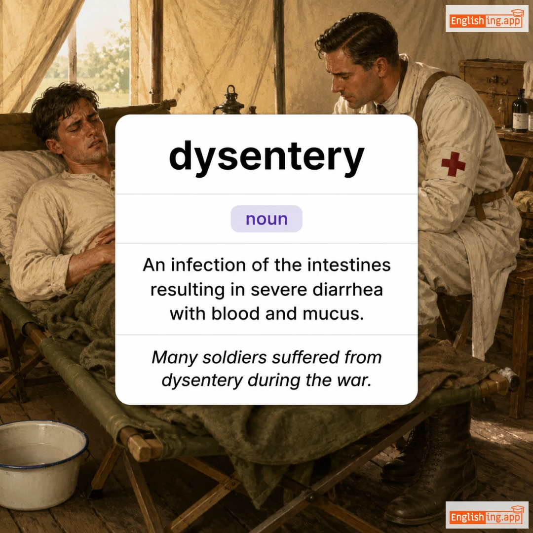 dysentery definition card — visual illustration of the meaning