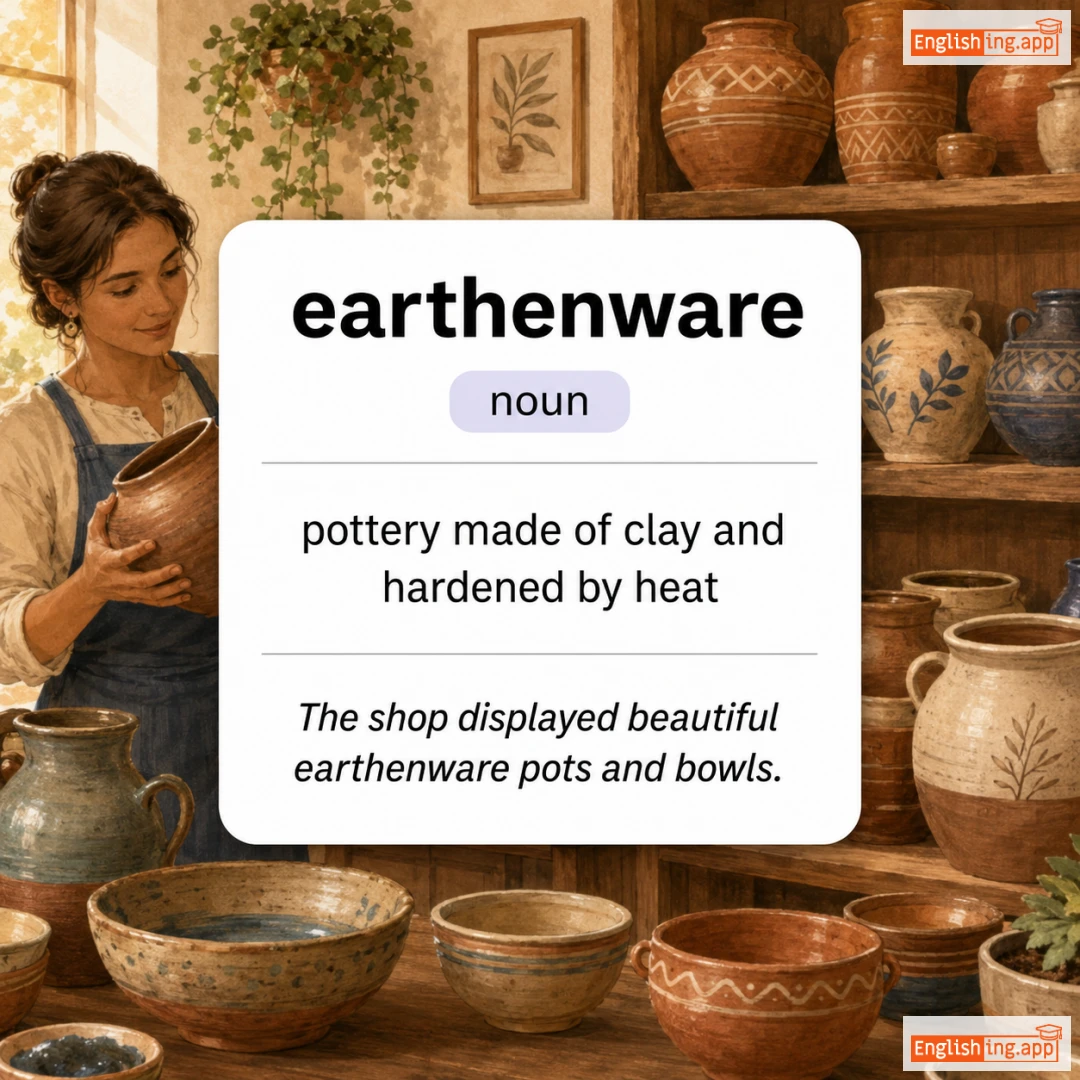 earthenware definition card — visual illustration of the meaning