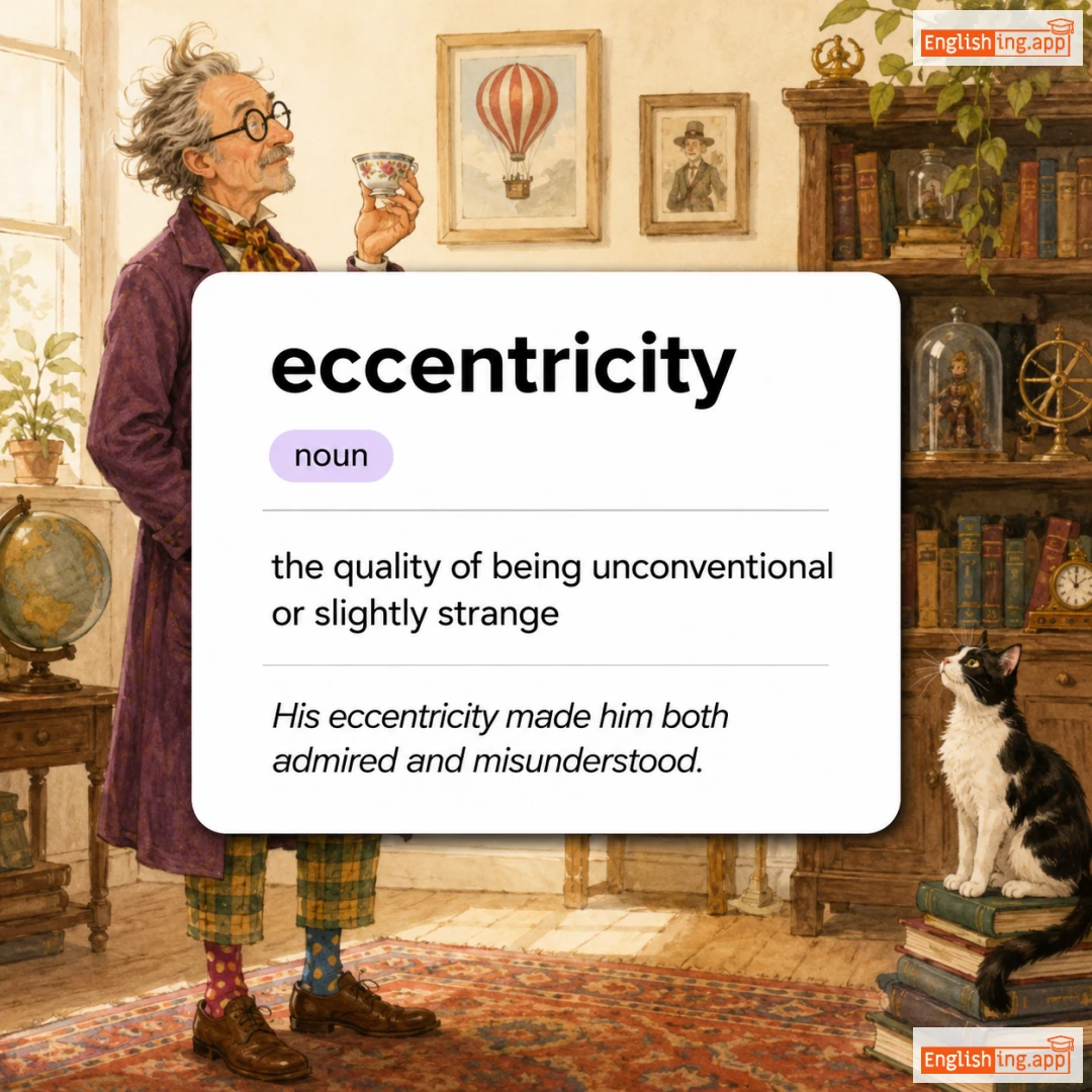 eccentricity definition card — visual illustration of the meaning