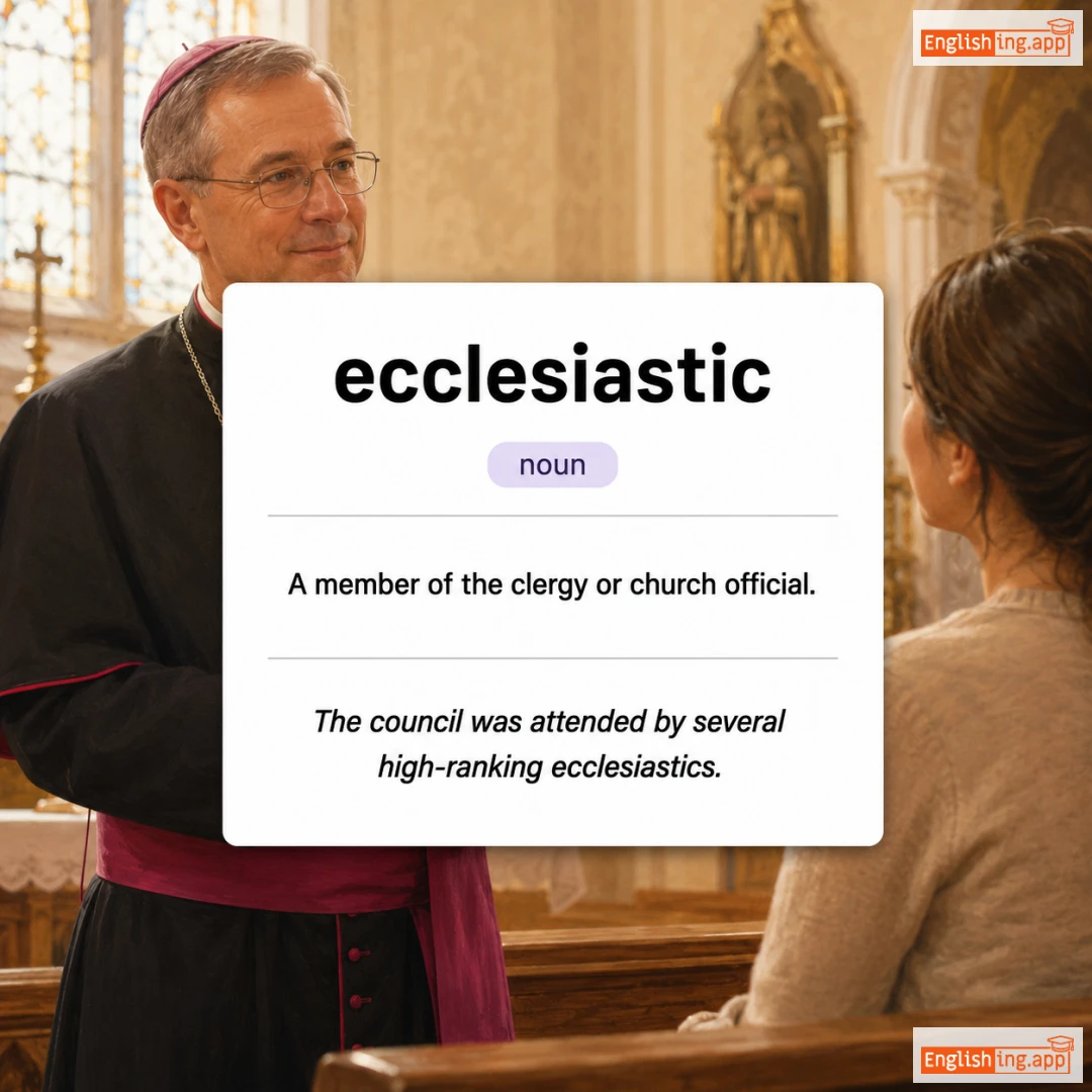 ecclesiastic definition card — visual illustration of the meaning