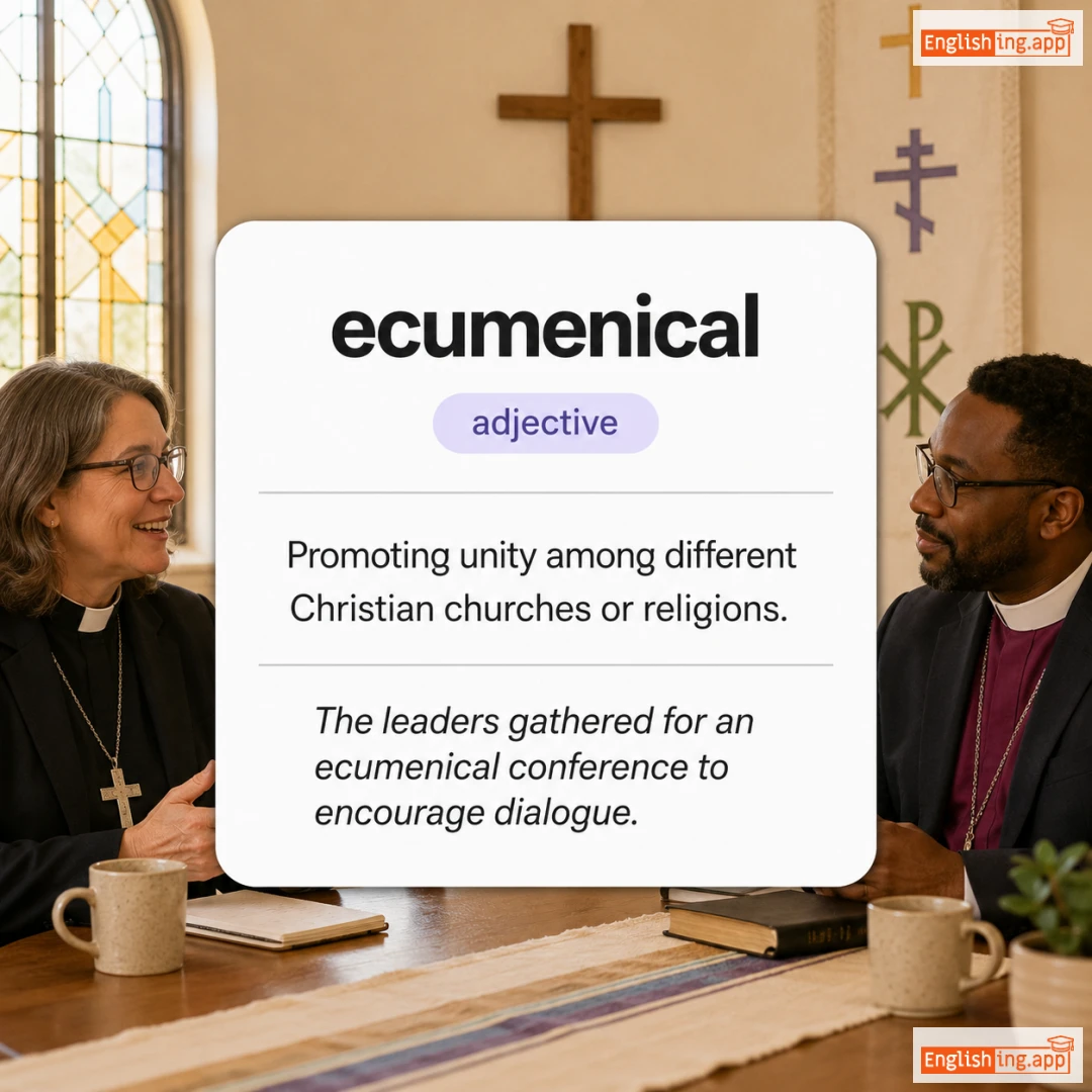 ecumenical definition card — visual illustration of the meaning