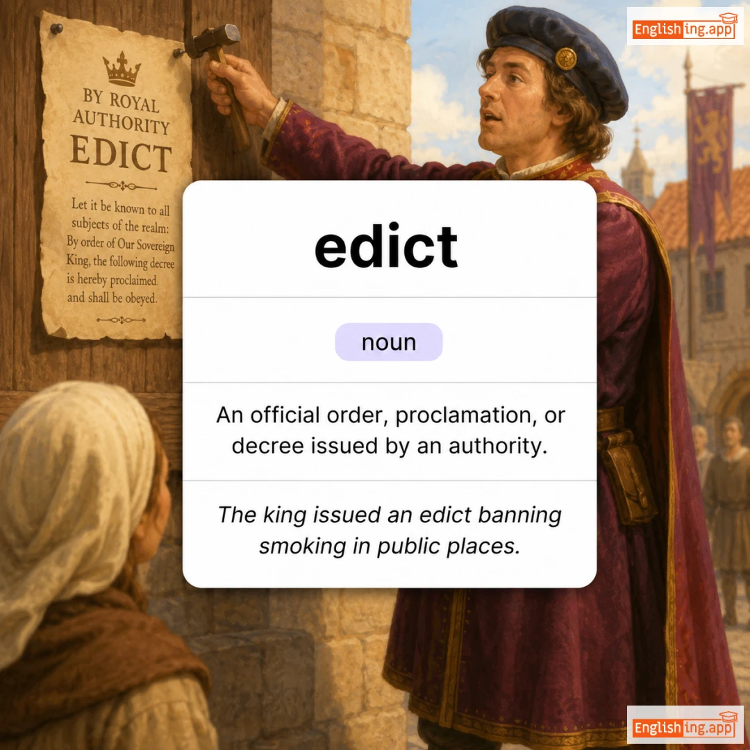 edict definition card — visual illustration of the meaning