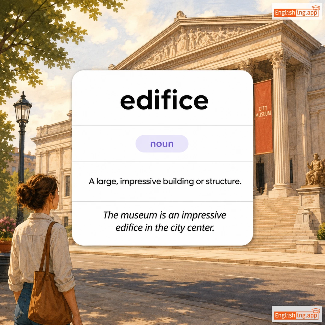edifice definition card — visual illustration of the meaning