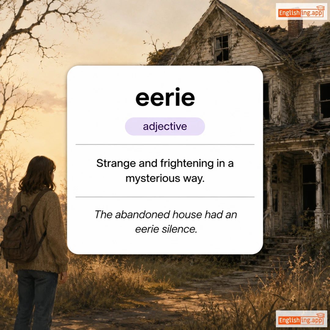 eerie definition card — visual illustration of the meaning