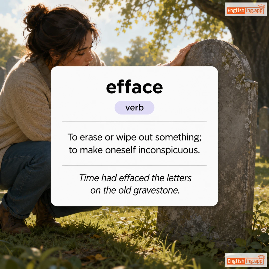 efface definition card — visual illustration of the meaning