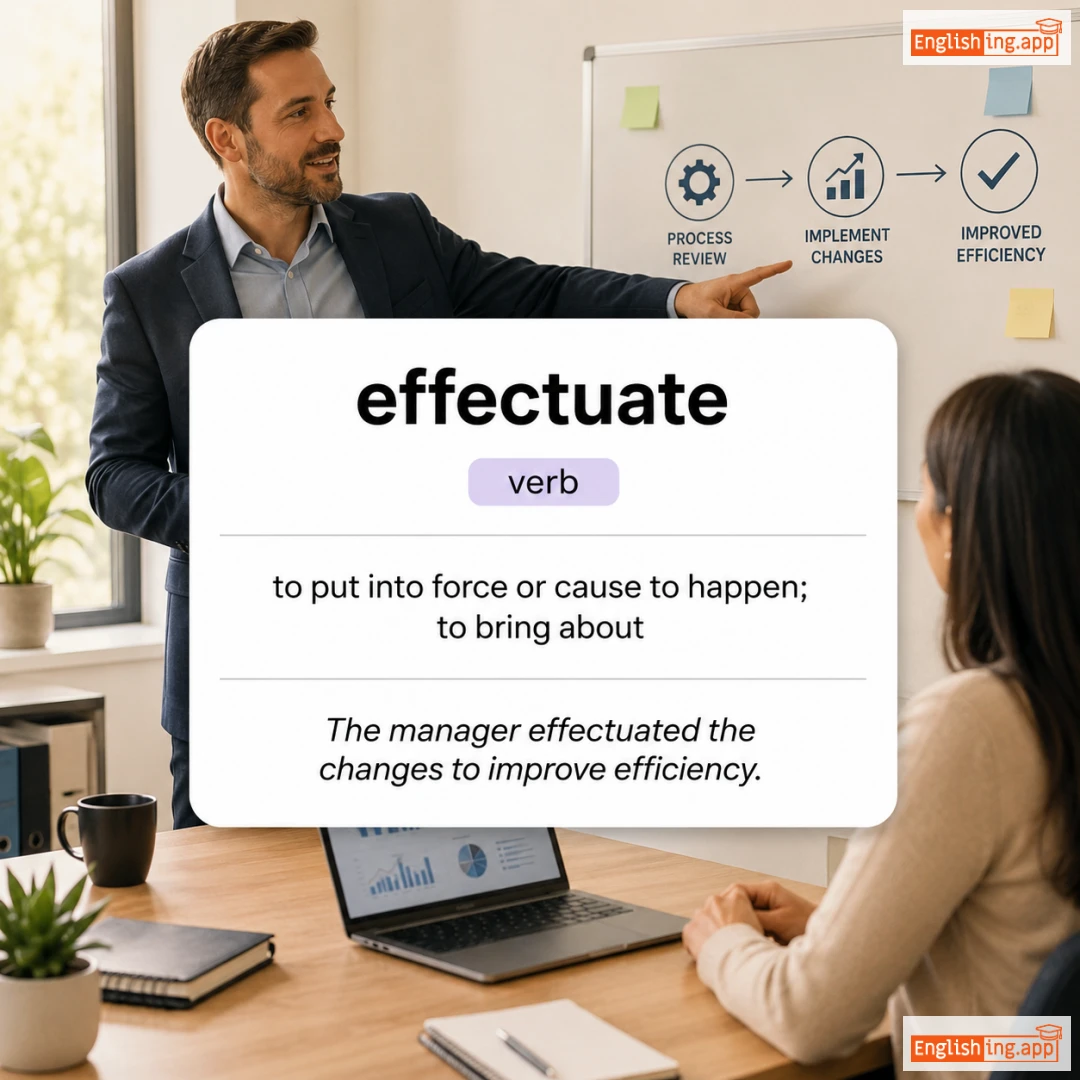 effectuate definition card — visual illustration of the meaning