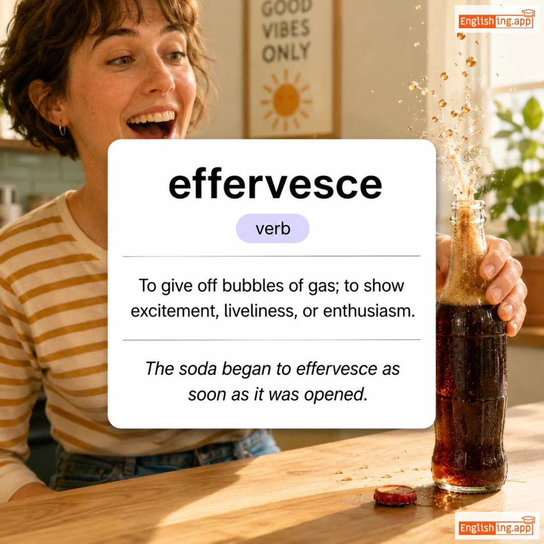 effervesce definition card — visual illustration of the meaning