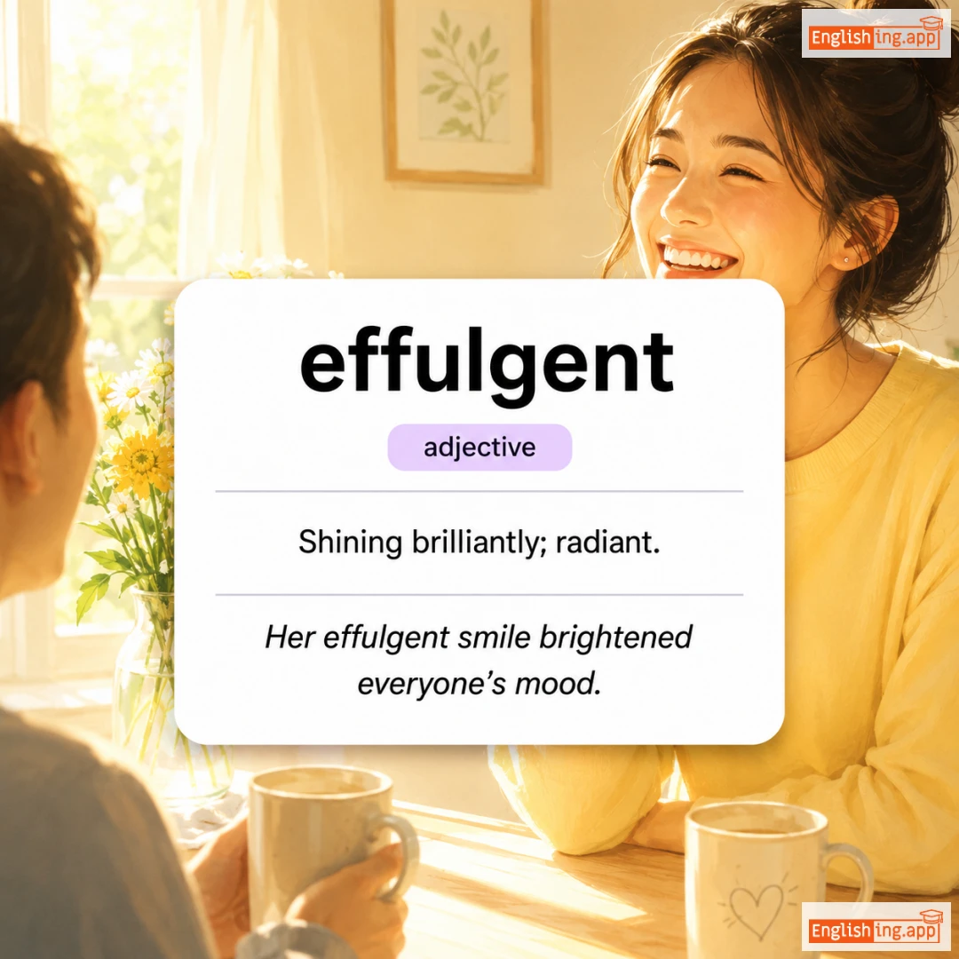 effulgent definition card — visual illustration of the meaning