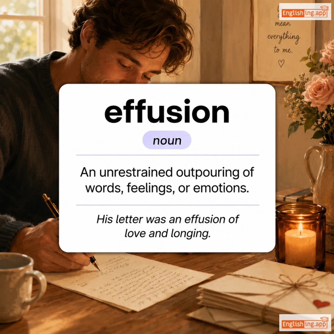 effusion definition card — visual illustration of the meaning