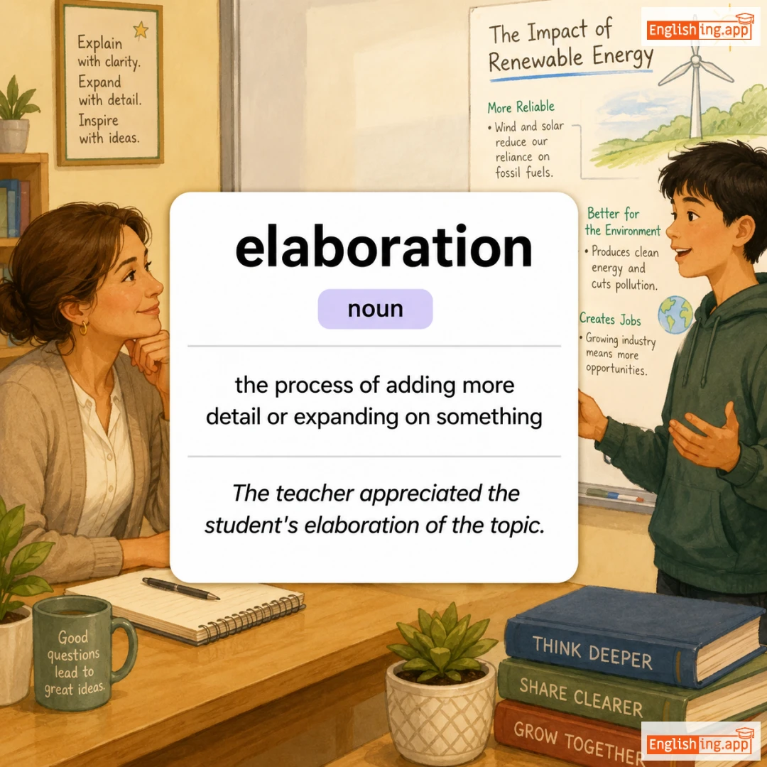 elaboration definition card — visual illustration of the meaning