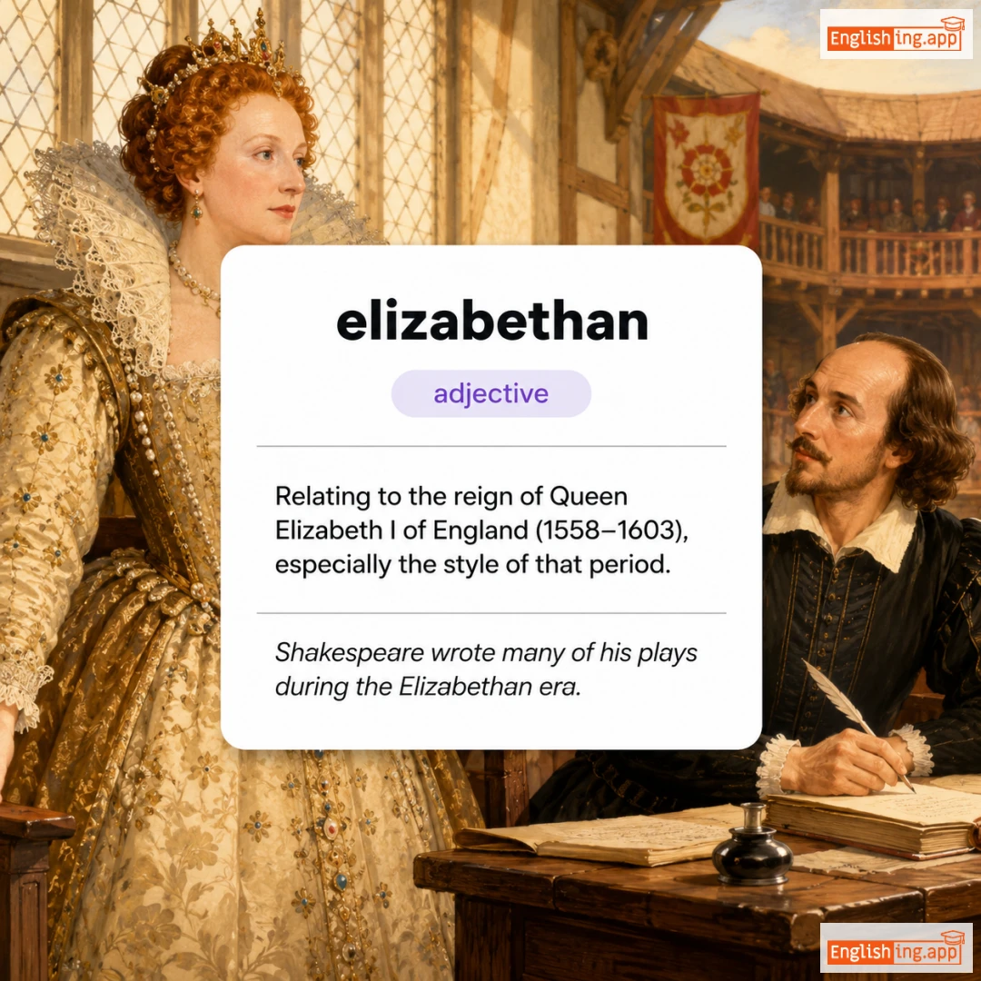elizabethan definition card — visual illustration of the meaning