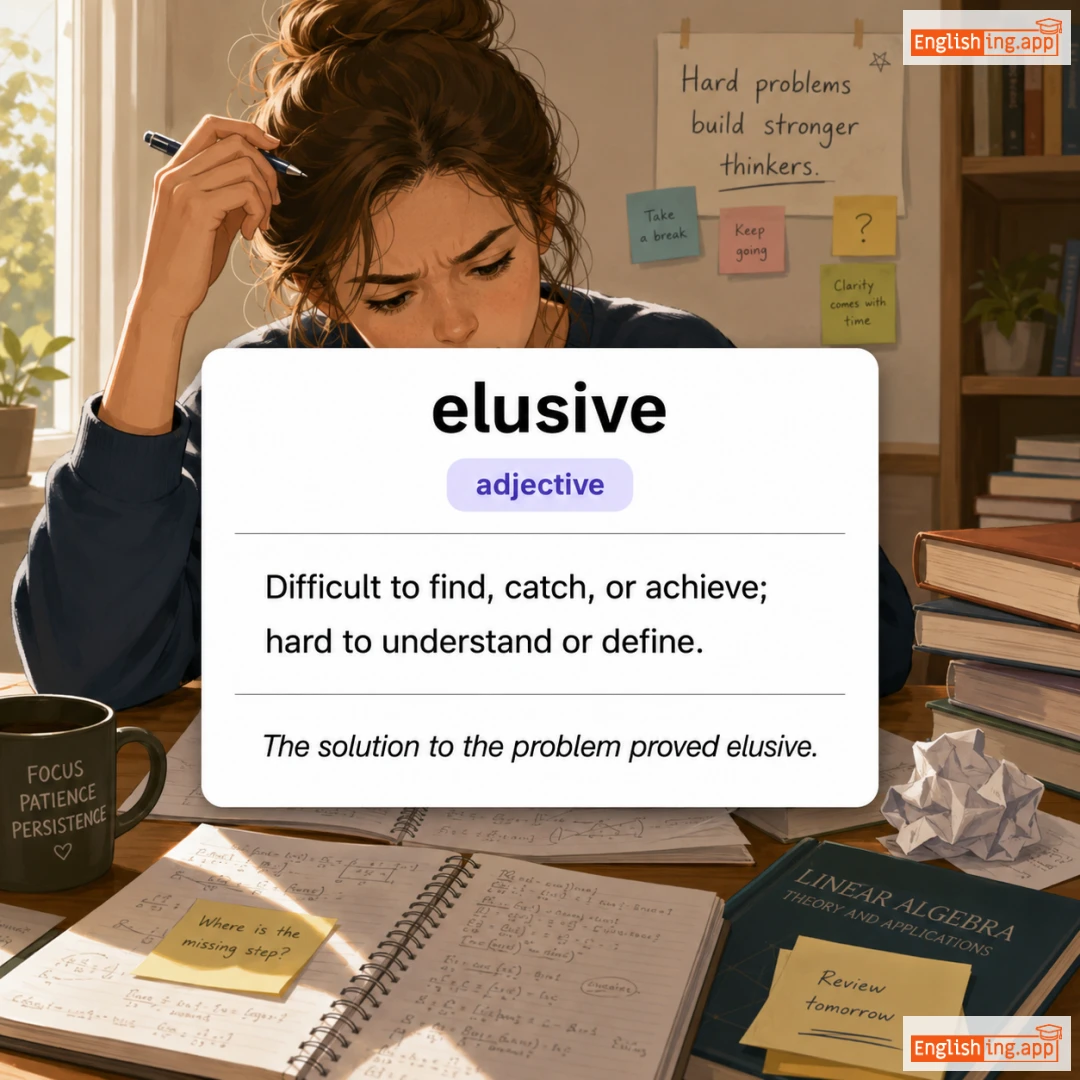 elusive definition card — visual illustration of the meaning
