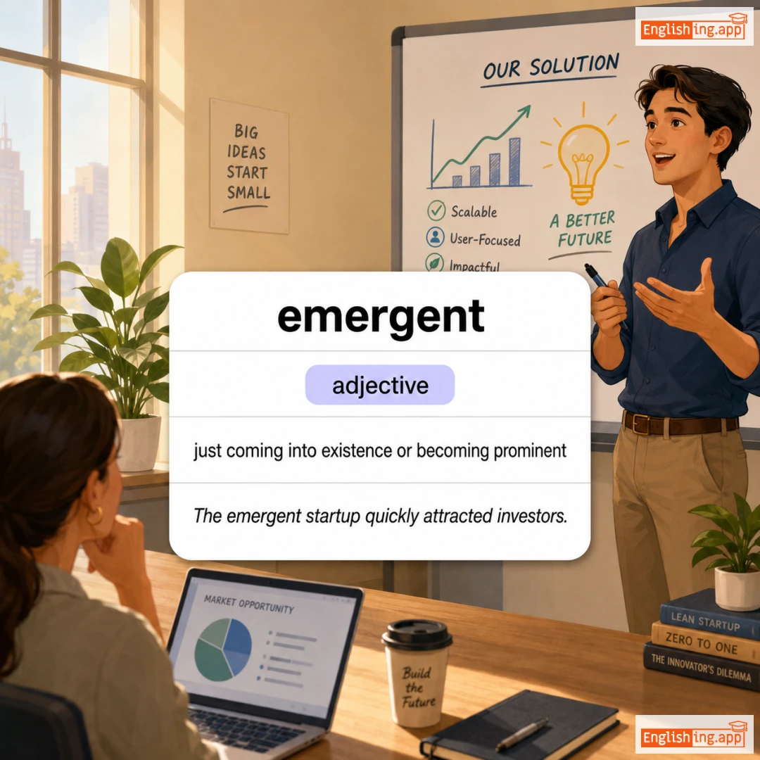 emergent definition card — visual illustration of the meaning