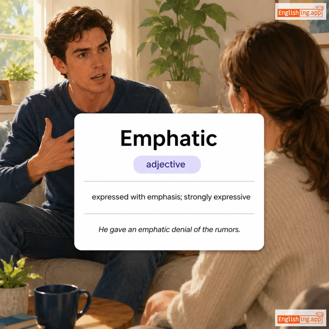 Emphatic definition card — visual illustration of the meaning
