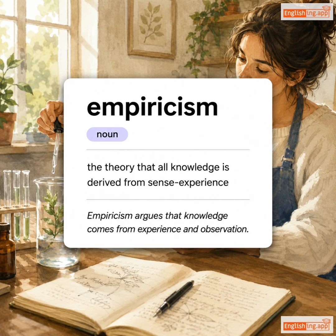 empiricism definition card — visual illustration of the meaning