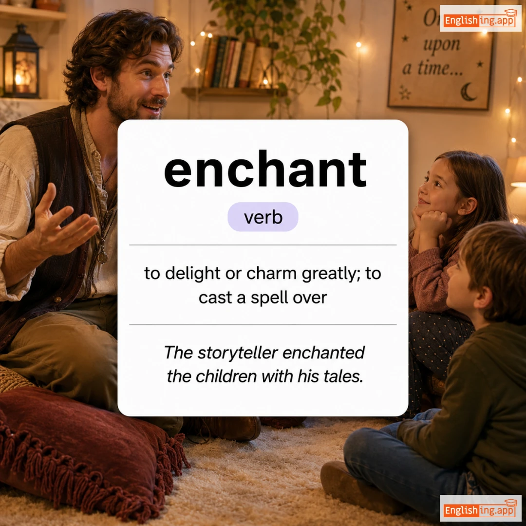 enchant definition card — visual illustration of the meaning