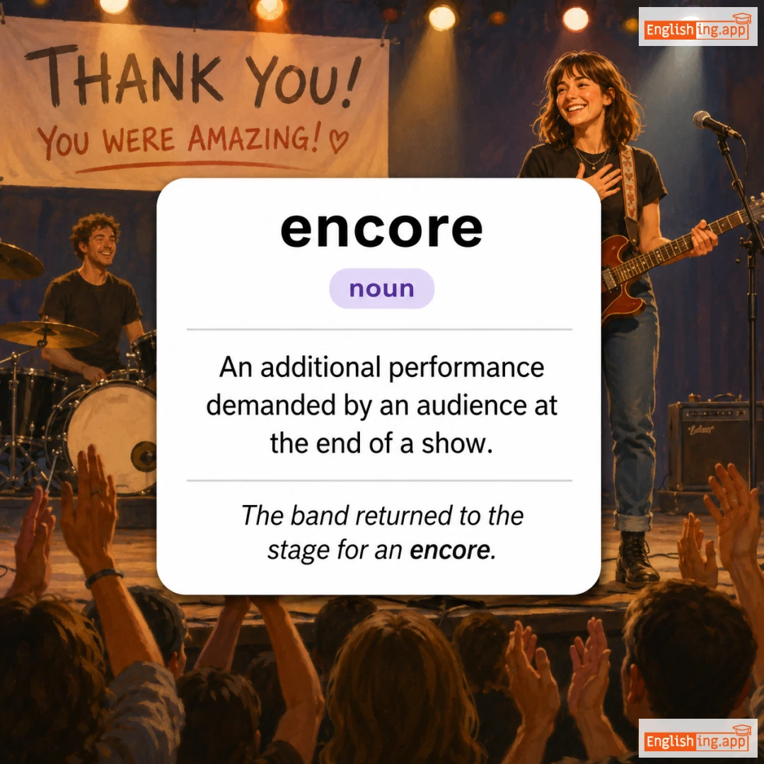 encore definition card — visual illustration of the meaning